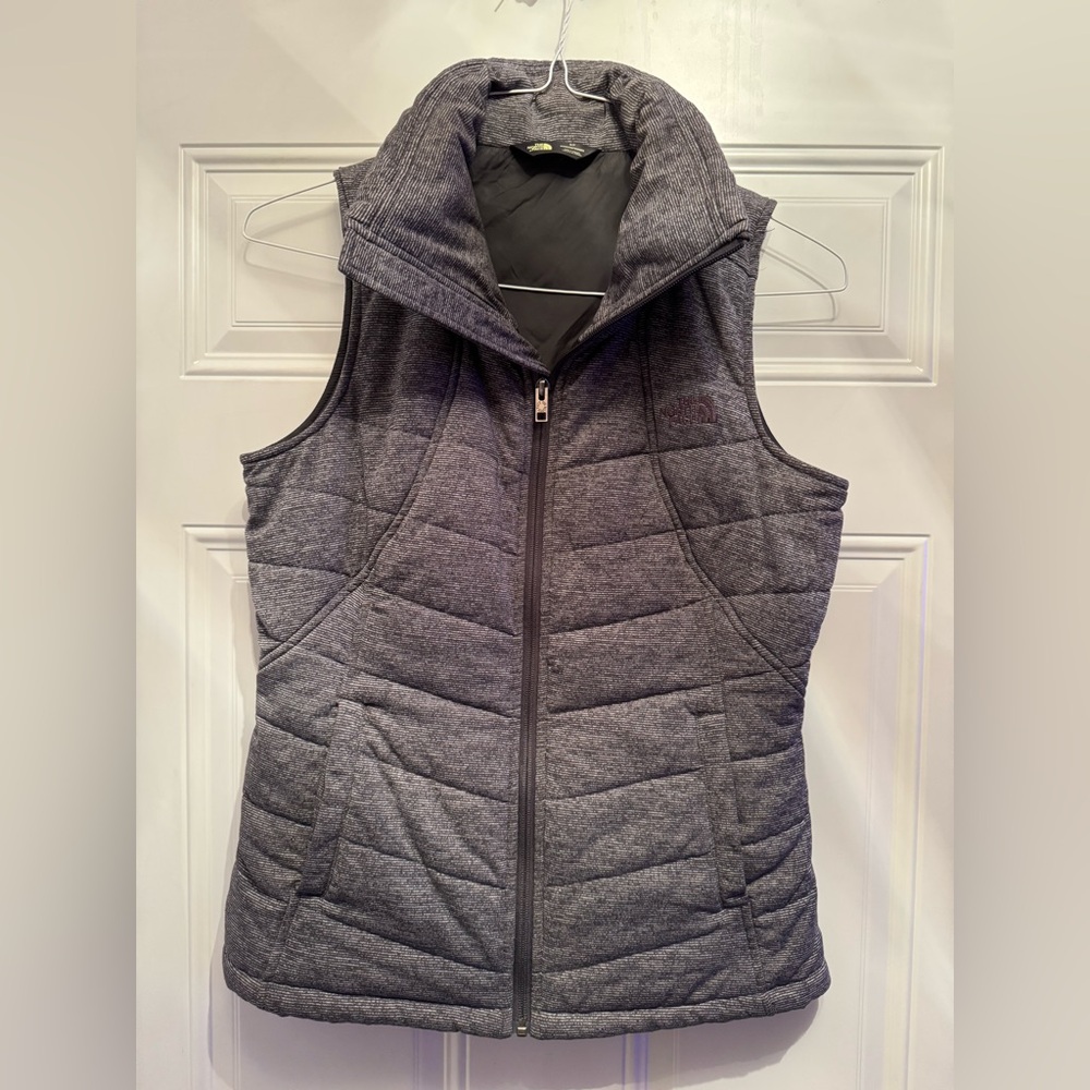 THE NORTH FACE Heather Grey  PSEUDIO QUILTED VEST Small Gray Quilted